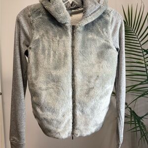 Armani Exchange faux fur zip up